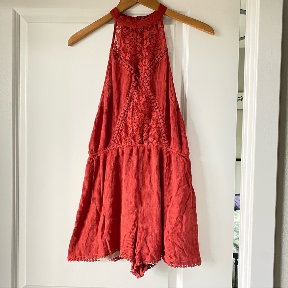 Target Rust Lace Romper